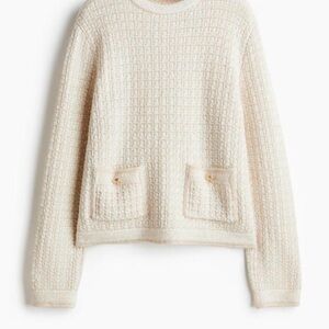 NWT H&M Cream Textured Sweater